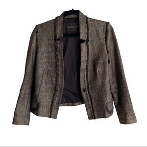RACHEL ZOE Tweed Blazer Brown Black 8